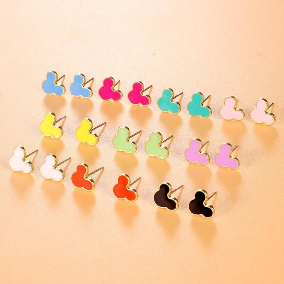 Hypoallergenic Stainless Steel Stud Earrings 10 Colors for Women Teens Gift - Picture 2 of 7